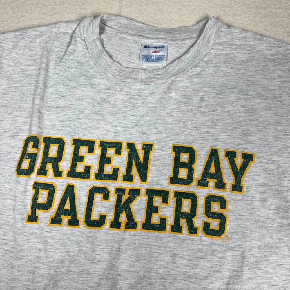 Champion Green Bay Packers NFL Pro Line T Shirt Mens XL Grey Football Tee